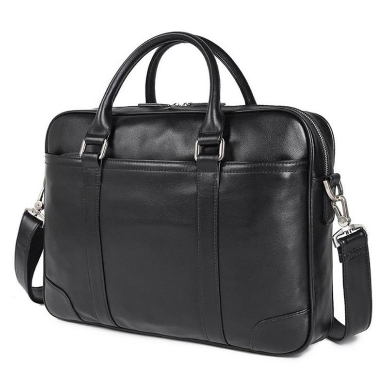 

Men Briefcase Genuine Leather Men Shoulder Bag Business Latop Bag Male Messenger Handbag Mens Leather, Black
