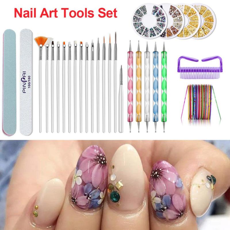 

Profession Nail Tool Set Nail Painted Pen Point Drill Pen Manicure Art File Rhinestone Jewelry Acrylic Kit 38 pcs/set