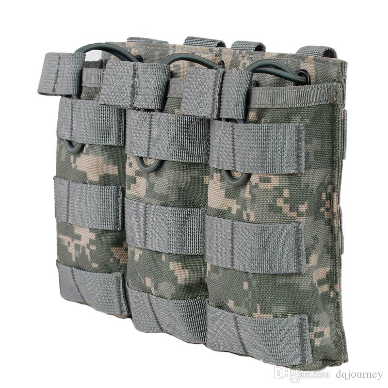 

1000D Nylon Tactical Army Pouch for Paintball Airsoft Open-Top Magazine MOLLE Triple Pouch FAST AK AR M4 FAMAS Mag, Multi-color