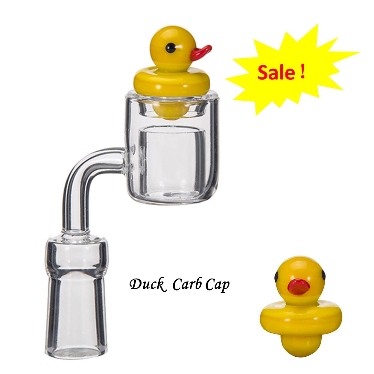 

OD 24mm Colored Glass Yellow Duck UFO Carb Cap for quartz banger glass water pipe dab oil rig smoke accessory free shipping