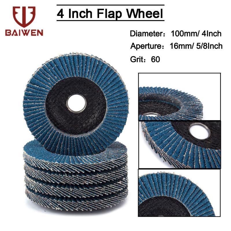 

2/5/10Pcs 4" Sanding Flap Disc 60 Grit Zirconia Alumina Angle Grinder Sanding Discs Metal Plastic Wood Abrasive Tool