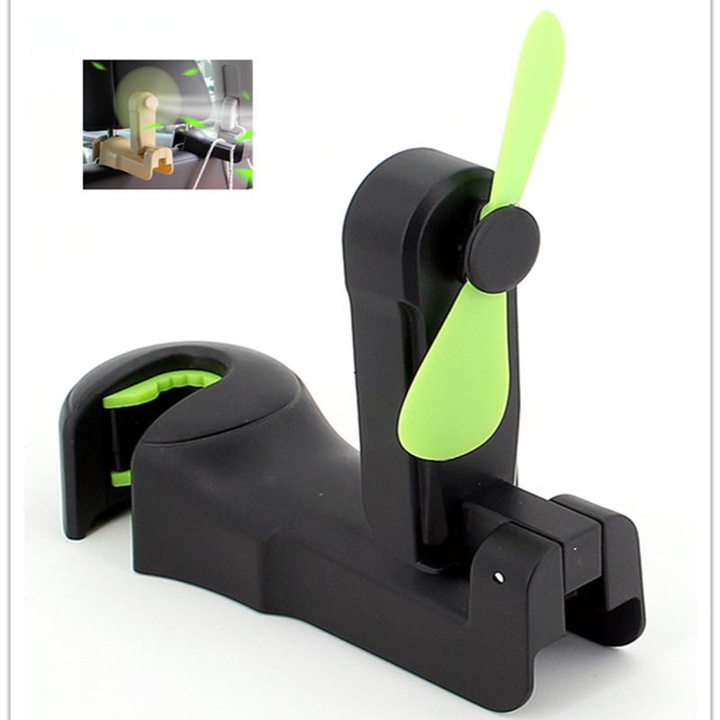 

Universal 2 in 1 Car Headrest Hook with Fan Seat Back Hanger Multifunction Clips Hook for All Car