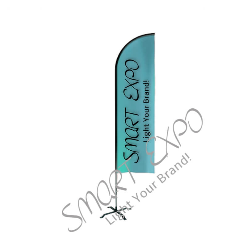 

4.5m Knitted Polyester Events Feather Advertising Flags with Single or Double Fabric Printing Banner Durable Steel Cross Base Portable Bag