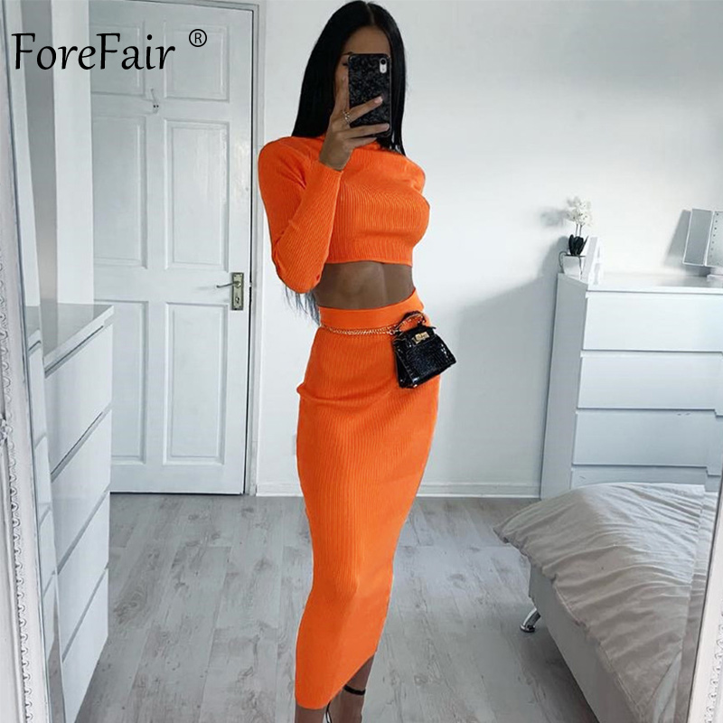 

Forefair Two Piece Bodycon Dress Long Sleeve Autumn Ankle Length Slim Ribbed Turtleneck Neon Green Pink Orange Sexy Dress Women, Black dress