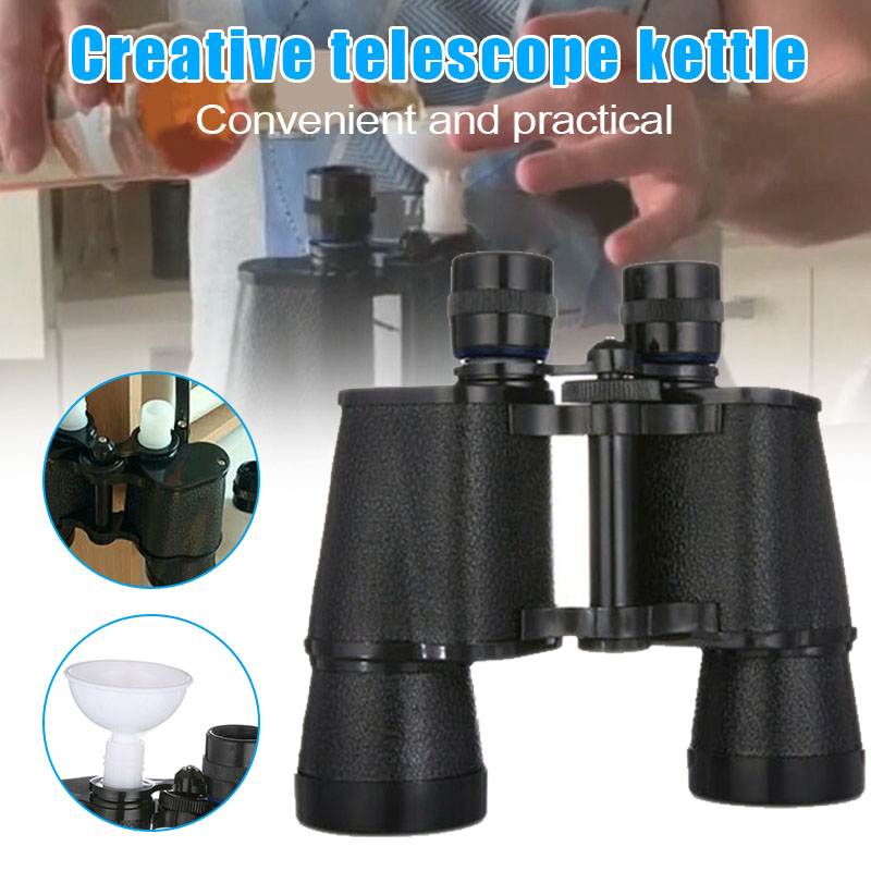 

New Binocular Shape Water Bottle Drink Flask Two Sided Holds Secret Liquor Gag Drop Shipping, Black
