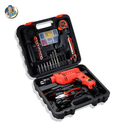 

An Jieshun Hardware Tool Set Household Multi-function Woodworking Toolbox Electrician Repair Combination Set With Electric Drill