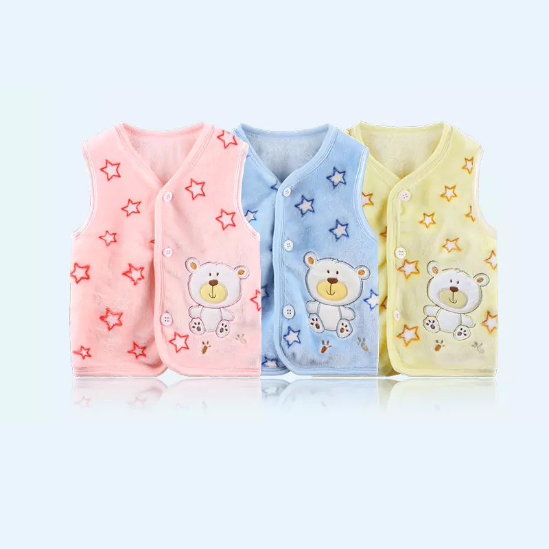 

Newborn cotton vest female baby winter baby vest warm warm cardigan thickening vest, Pink
