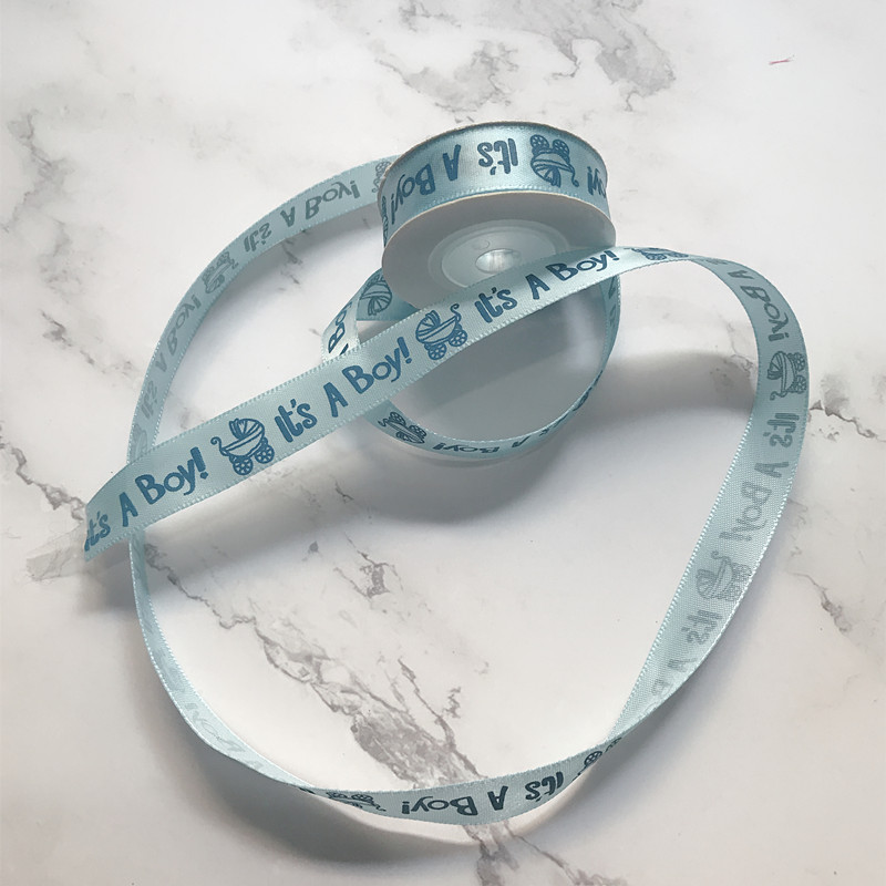 

10Yards IT'S A BOY/GIRL Ribbons Wedding Cookie Dragee Candy Gift Box Cake Boxes Packaging Ribbon Gift Bags Wrapping Supplies