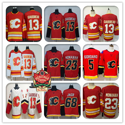 

Men 2019 Calgary Flames Heritage Classic Hockey 5 Mark Giordano 13 Johnny Gaudreau 23 Sean Monahan 68 Jaromir Jagr Jerseys Cheap Red White, Black;red