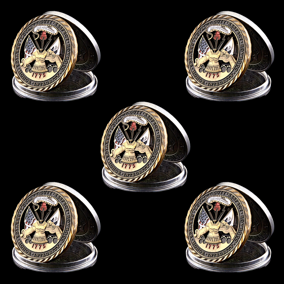 5pcs Collection Bronze Challenge Coin 1755 US Army Hollow Flags 1oz Military Army Coin Collectibles Gifts-image-522226321