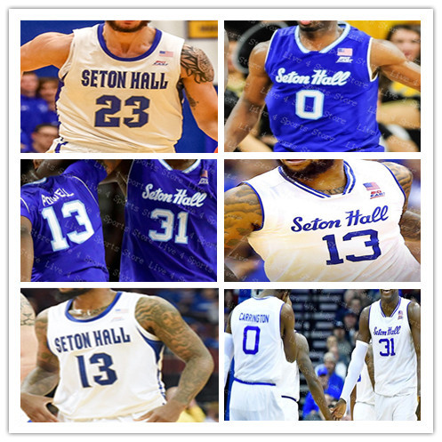 

Custom 2021 College Basketball Seton Hall Jerseys Mamukelashvili Michael Nzei Myles Powell Quincy McKnight Myles Cale Delgado Gill Delgado, Blue