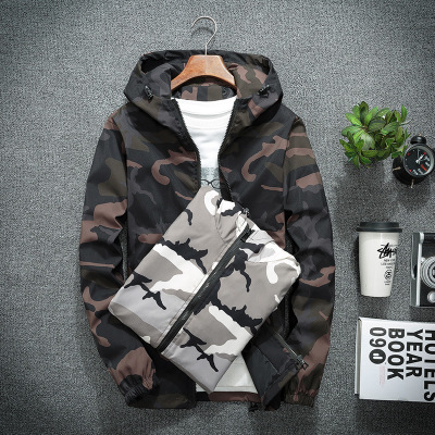 

Mens Deaigner Jackets Fashion Camo Pattern Spring Autumn Hoodies Casual Mens Slim Clothes Mens Thin Windbreaker 2020 High Quality Clothing, Brown