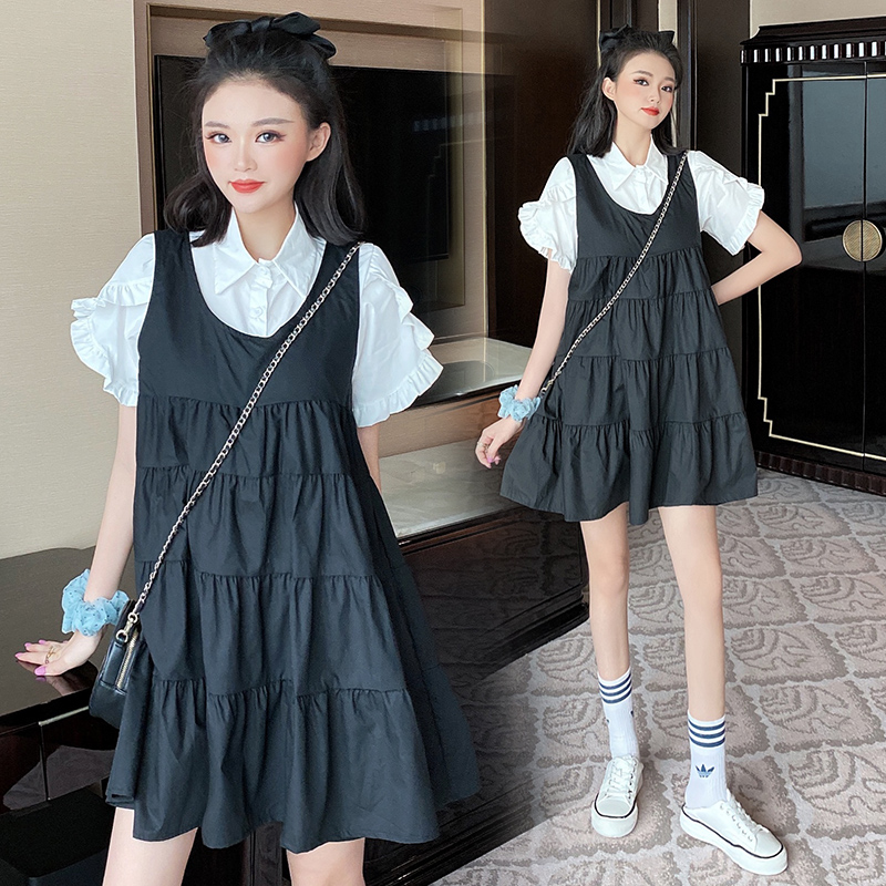 

1726# Maternity Clothes Summer Short Sleeve two-piece Easy Matching Loose Stylish Dress for Pregnant Women Pregnancy Clothes, Two-piece set