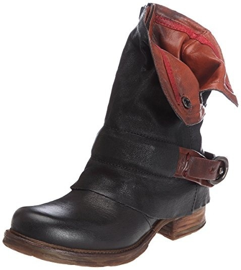 

XingDengLadies Riding Zip Square Heels High Heels Motocycle Boots Shoes Buckle Women Ankle Pu Leather Punk Cowboy Western Boots, Black