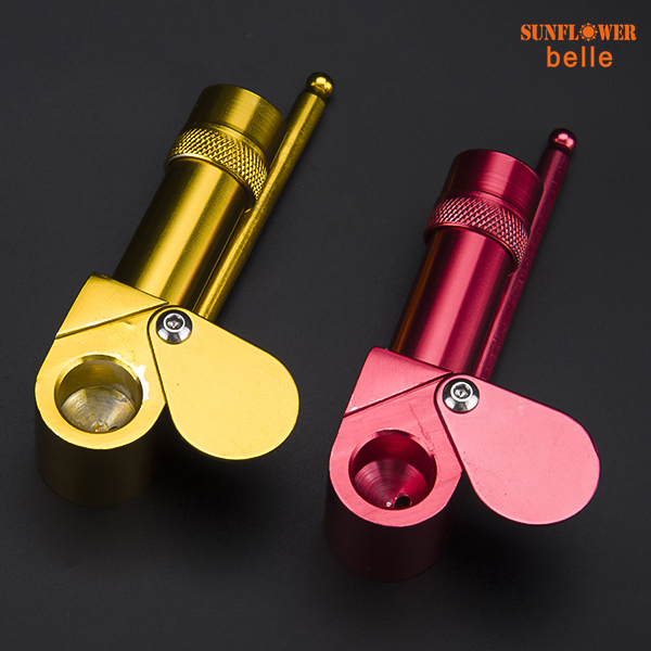 

Proto Pipe with Herb Hidden Bowl & Sliding Cap Aluminum Smoking Metal Portable Herb Mini Pipe Vaporizer Atomizer 133