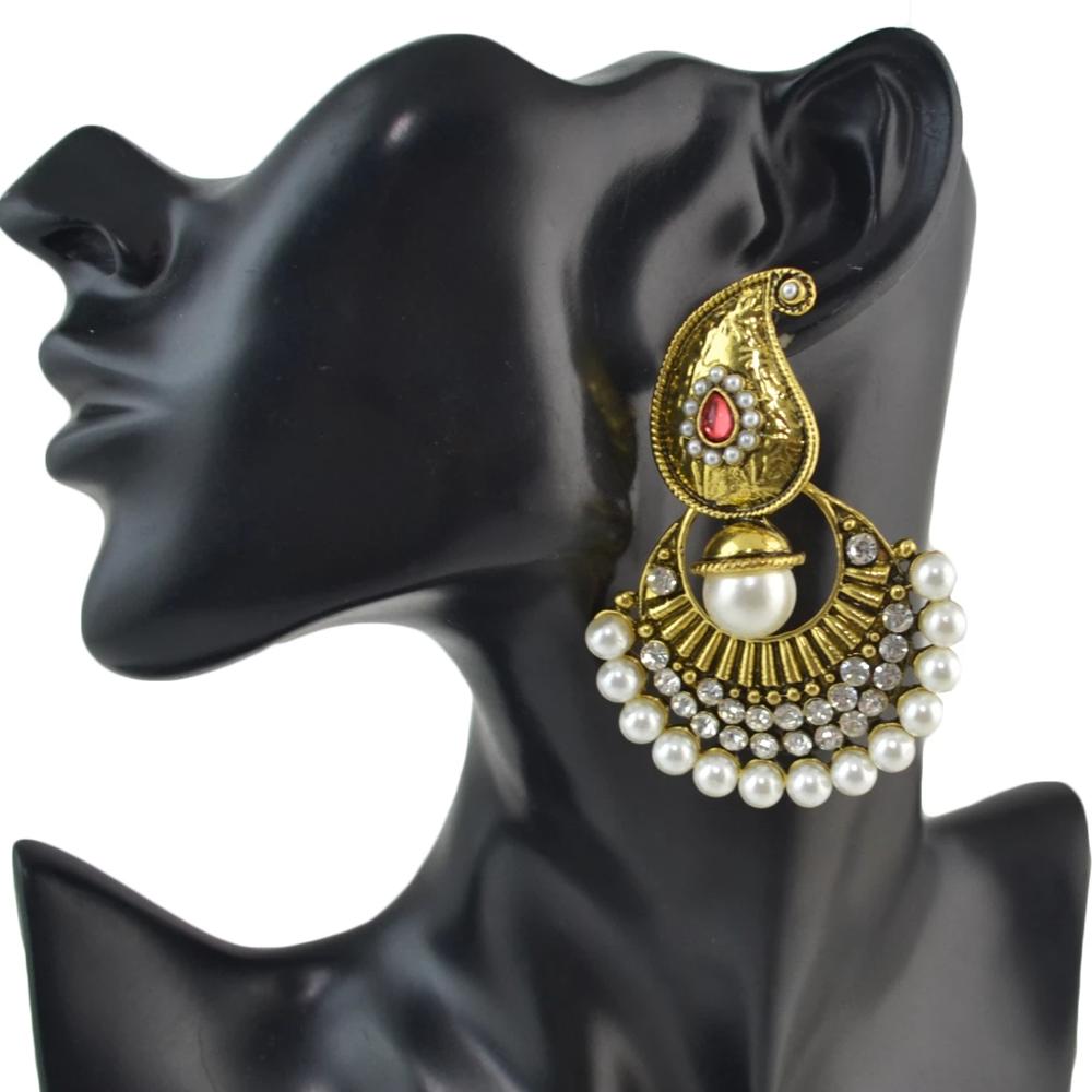 Indian Kundan Genuino Tradicional Doble Pendientes Bollywood más reciente nos Perlas Blancas
