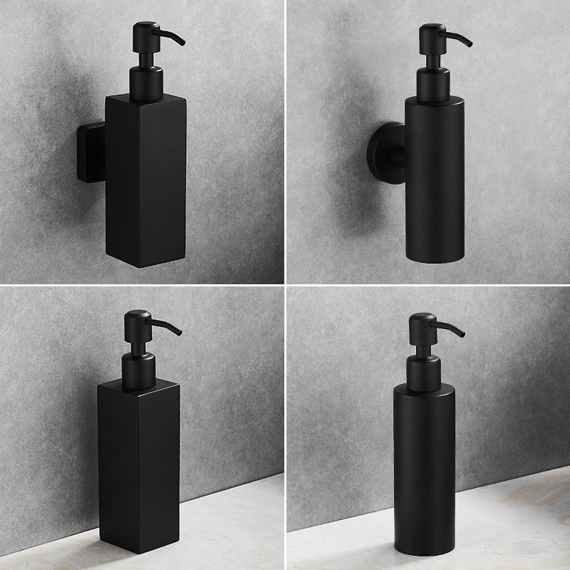 

Kitchen Sink Soap Container 304 Stainless Steel Black Bathroom Shampoo Holder Bathroom Lotion Pump Bottle Multifunction Sink