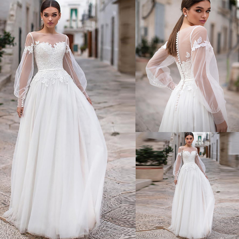 puffy sleeve wedding dress