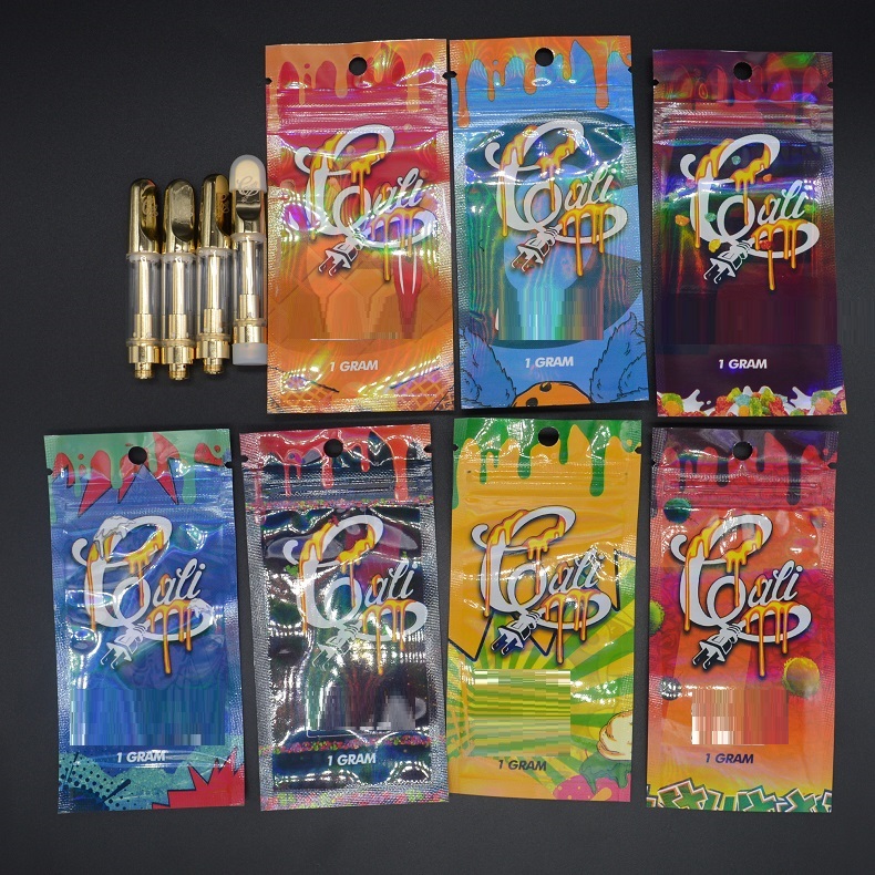 

Free DHL CaliPlug Carts Hologram vape cartridge packaging 1ml Ceramic Cartridge holographic Retail Bag Box Cali plug Gold Empty 510