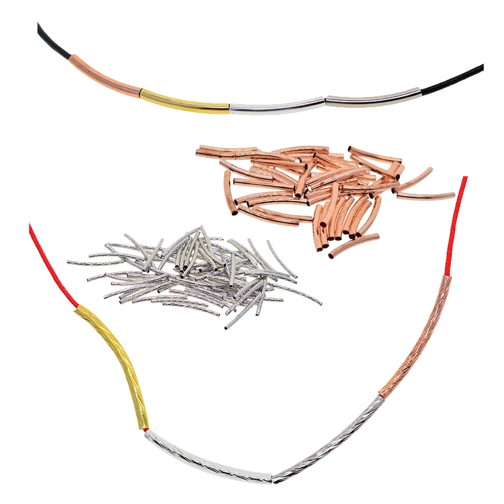 

100pcs tube noodle beads loose necklace jewelry making crafts 2/3mm hole