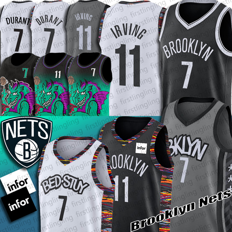 G-III Sports Mens Nets #11 Kyrie Irving Black Jersey City Edition