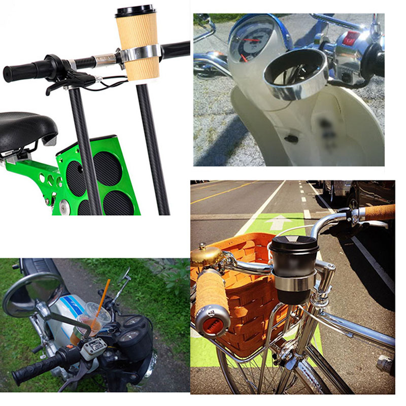 

HOT-Bicycle Bottle Cup Holder Bicycle Handlebar Mount Coffee Drink Cup Holder Bracket Aluminum for Handlebar