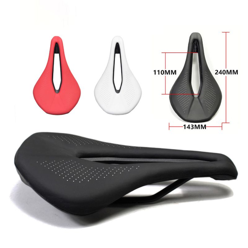 ROCKBROS Cycling Bicycle Saddle Road MTB Bike PU Hollow Saddle Black Red