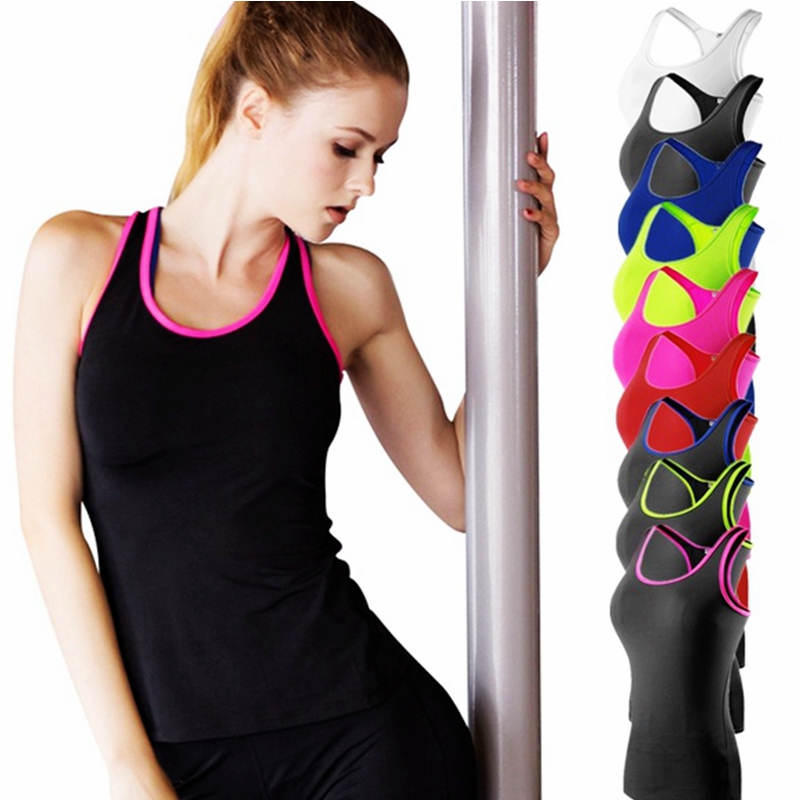 

Summer Women Yoga Top Sleeveless Shirt Yoga Clothing Breathable Gym Tank Top White Running Vests Girl Tee Shirt, Black