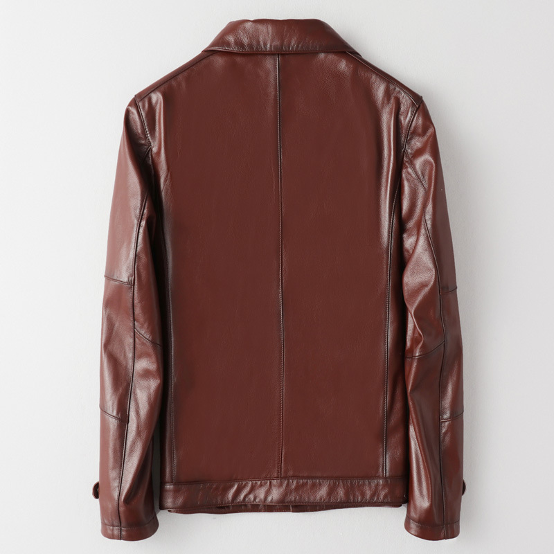 

Brand Real Leather Cowhide Men Vintage Designer Business Zipper Short Coat Street Slim Fit Biker Jacket Oversize 5XL, Black