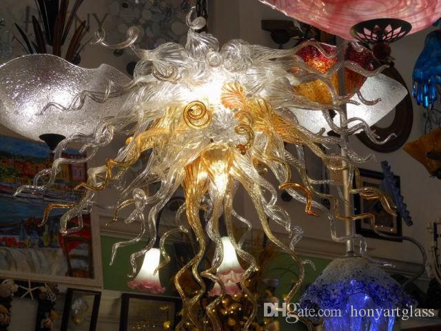 

Free Shipping AC LED 100% Hand Blown Artistic Lamp Art Simple Blown Chandelier Decorative Light Glass