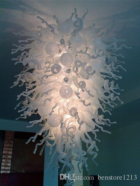 

Italian Artistic White Murano Modern Lamp Pendant Light AC Led Bulbs 110v/240v Hand Blown Glass Chandelier