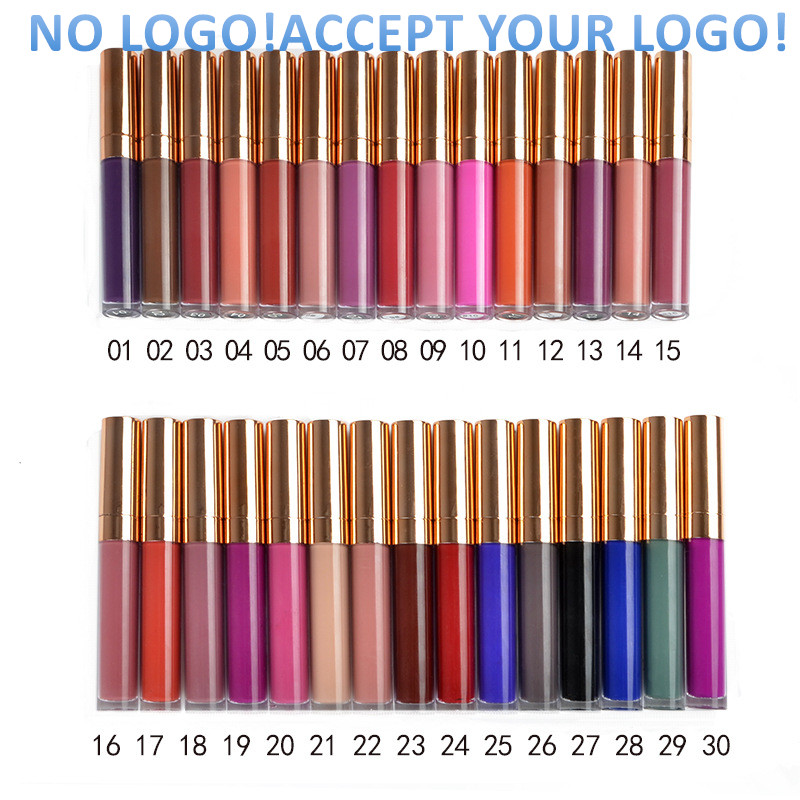 

No Brand!40 colors velvet Matte Lip Gloss Waterproof Customized lipgloss long Lasting liquid lipstick accept your logo, 40colors for choose