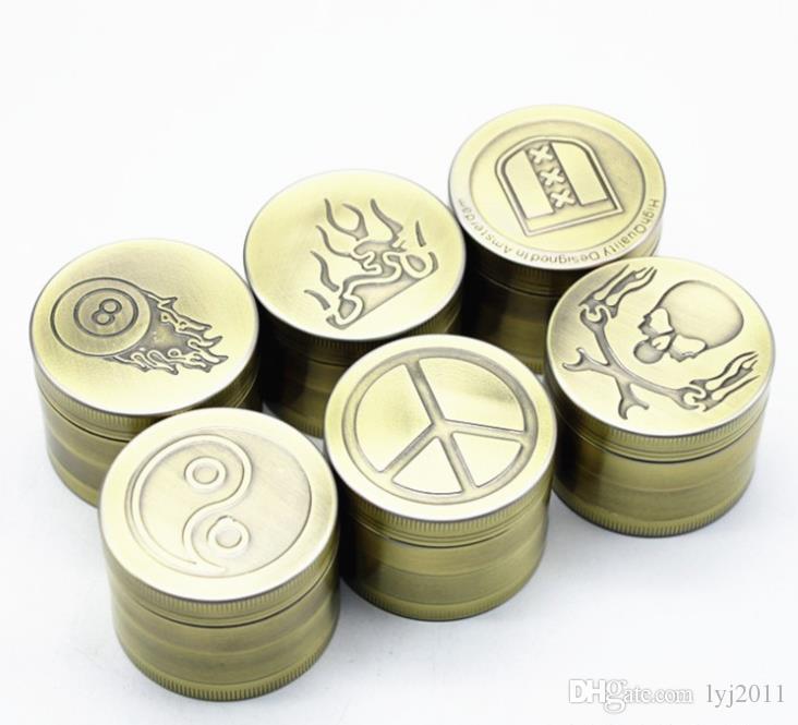 

The new four tier metal smoke grinder diameter 52MM bronze color Linder smoking set
