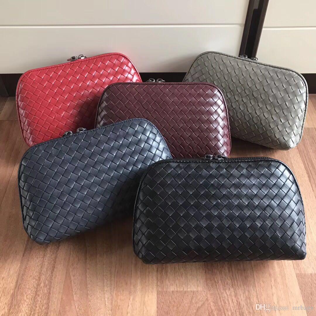 

Designer- new ladies' hand bag makeup bag by Italian designer high-end customized hand woven soft ladies' bag, Black