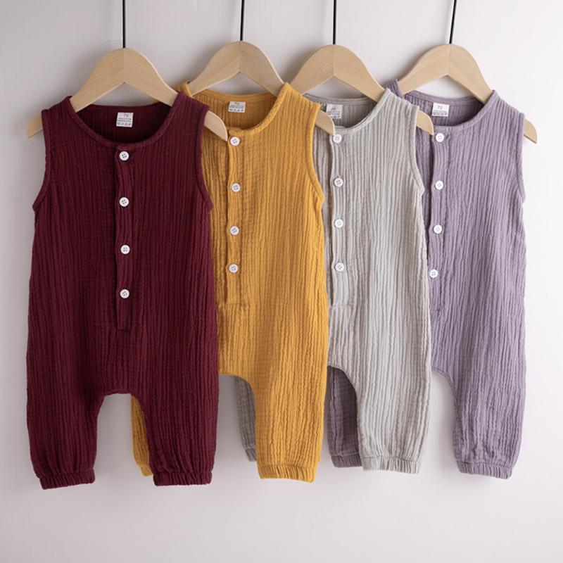 

Jumpsuit Baby Boy Summer Clothes Newborn Baby Romper Sleeveless Cotton And Linen Girl Onesie 1-2 Years Infant Girl Clothing, 02