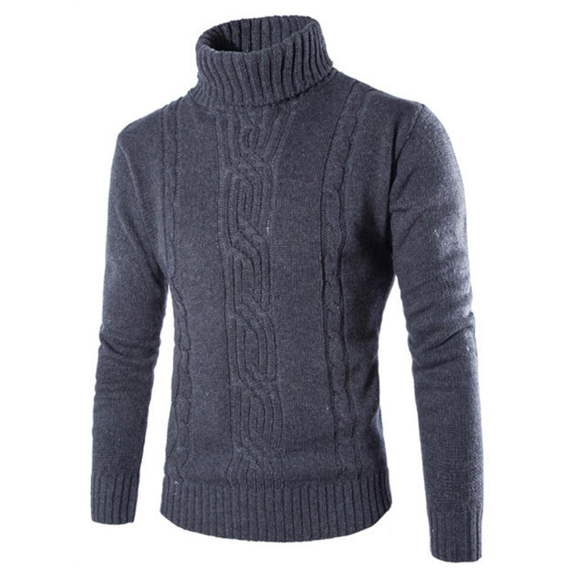 

2020 Male christmas sweater Pullover Slim Warm Solid High Lapel Jacquard Hedging British Men' Clothing Men Turtleneck Y1, Gray