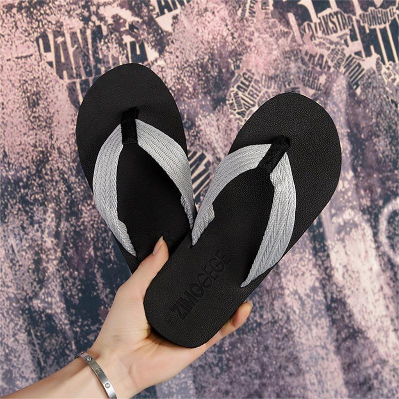 

Men Fashion Summer Beach Slipper Flip Flops Casual Weaving Leisure Home Shoes Bathroom Slides Flip Flops zapatos hombre FN60, Black