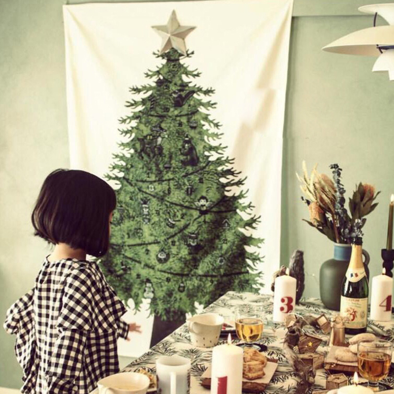

Christmas Tapestry Ins Fresh Holiday Blackground Wall Tapestry Simple Designs Bohemian Hippie Decor Wall Decoration Cloth Style