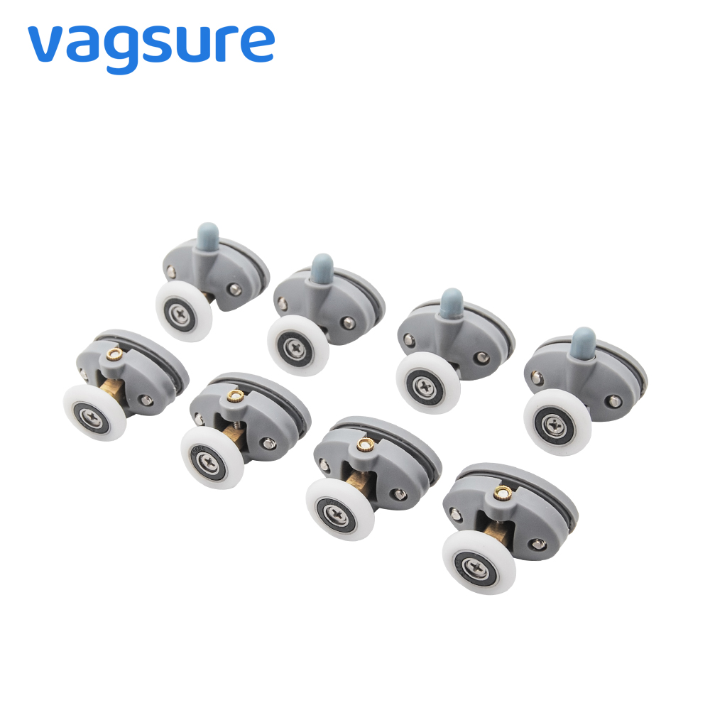 4pcs/8pcs a set New Oval 23/25mm ABS Nylon Single Pop Up Pulley Runner Wheel Shower Cabin Sliding Glass Door Roller Bearings Hardware-image-469342761