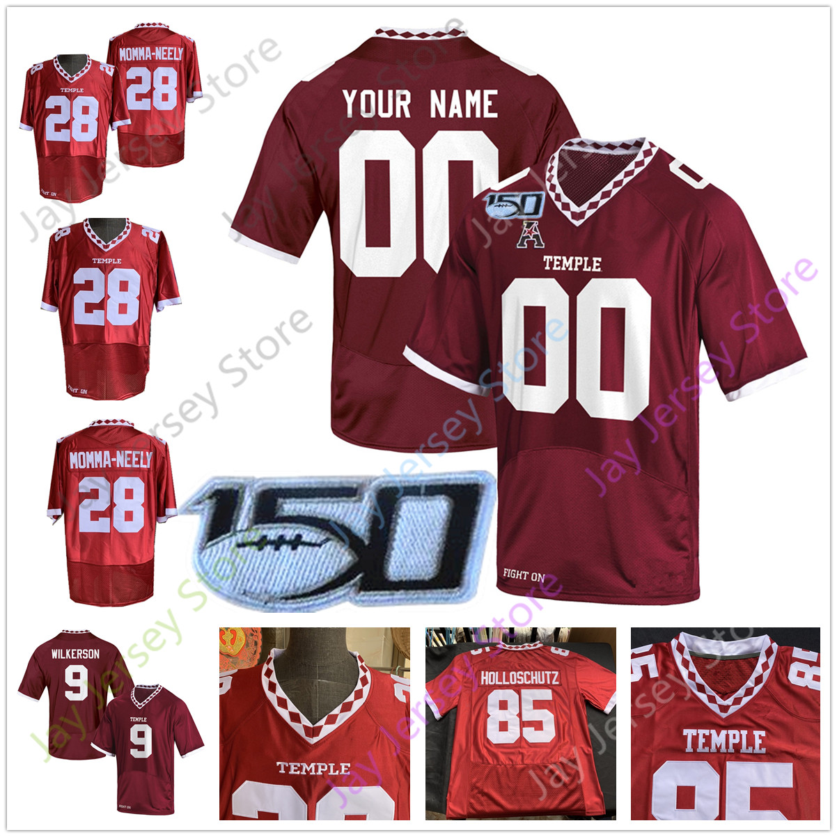 

Custom Temple Owls Football Jersey College Anthony Russo Re'Mahn Davis Jadan Blue Ifeanyi Maijeh Quincy Roche Jager Gardner Branden Mack, No extra patch
