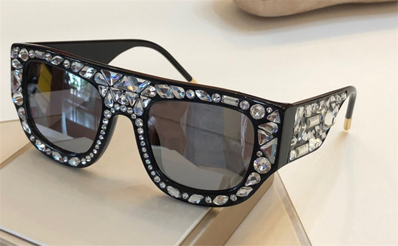 

NWholesale-ew Sale Designer Sunglasses 9638 square Large Frames Cut Diamonds Diamonds Woman Fashionable Style TOP Quality 0116s