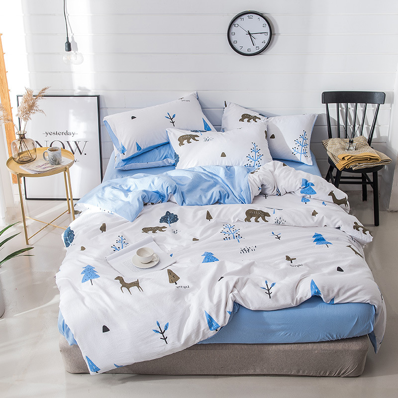 

Skin-Friendly 4pcs Bedding Sets King Queen  Full Sizes Bedding Sets Duvet Cover Bed Sheet Pillowcases High Quality Textile