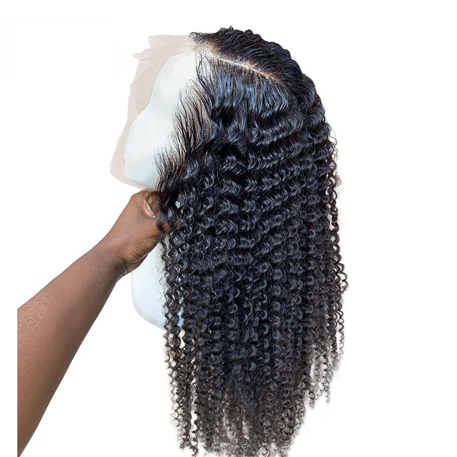 

Malaysian Curly Lace Wig Deep Wave 360 Full Lace Human Hair Wigs With Baby Hair Factory Wholesale Price 360 Lace Wigs Deep Wave, Natural color