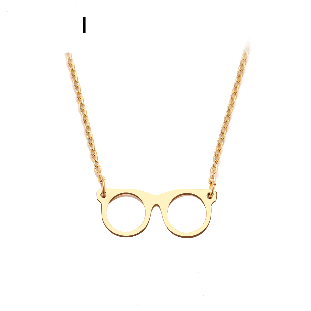 

Jewelry Gift Stainless Steel Necklace For Women Man Fashion Glasses Style Gold And Silver Color Pendant Necklaces Engagement Jewelry