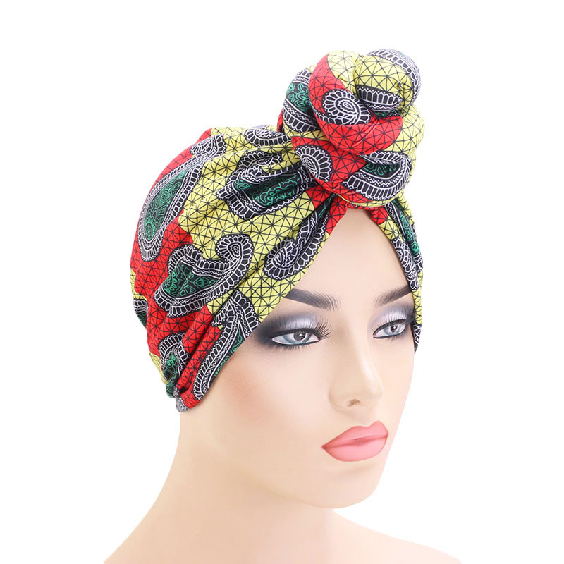 

Fashion African head tie turban bandana cap headscarf headwrap flower turban Elegant Chemo Beanie Cap Hair Accessories