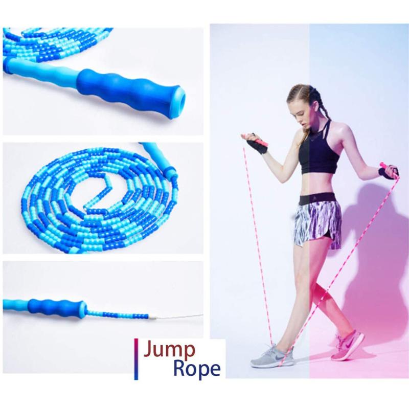 

Soft Beaded Jump Rope Fitness Skipping Rope for Kids Men and Women Adjustable Fitness Equipments Body Building Bamboo Jump