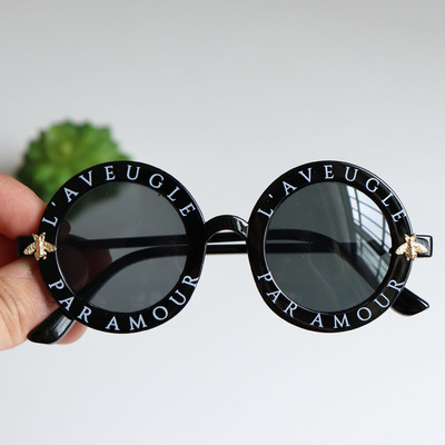 

2019 Children's sunglasses girl baby boy cute summer round frame small sunglasses Round bee glasses Korean version fashion kids