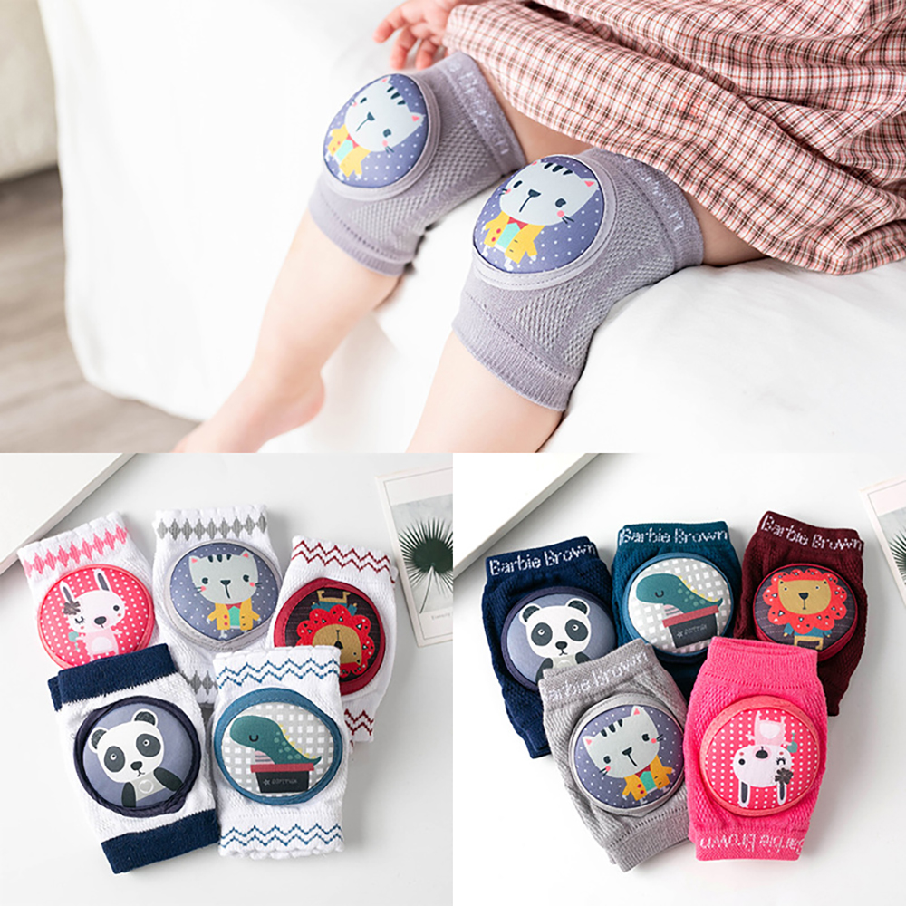 

1 Pair Cartoon Baby Knee Pads Infant Toddler Kneepads Protector Baby Leg Warmers Mesh Breathable Kids Safety Crawling Elbow Cushion Pad