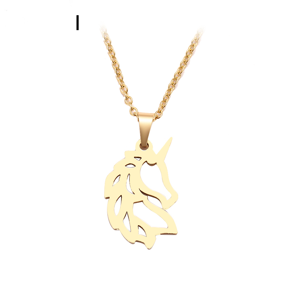 

Jewelry Gift High-quality Stainless Steel Necklace For Women Man Noble Horse Gold And Silver Color Pendant Necklace Engagement Jewelry