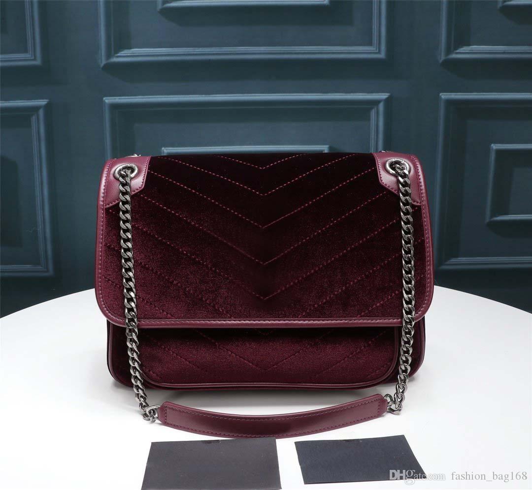 

New Fashion Luxury Designer Woman Handbag Cross Bags Shoulder Genuine Leather High Quality Tote bag Velvet with cowhide Flap Crossbody Bag, Black